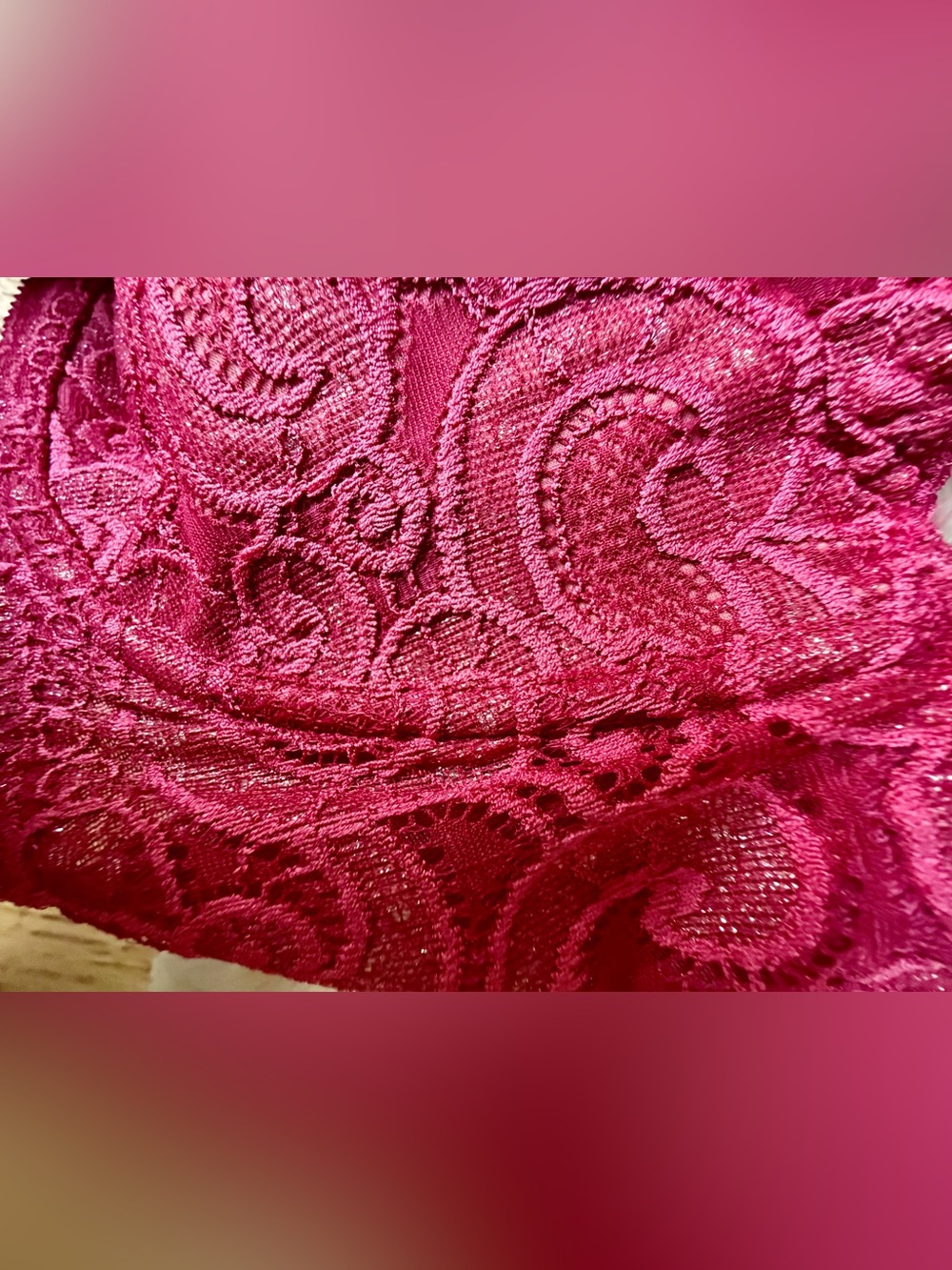 Playtex Lace Underwire Bra in Raspberry - Picture 9 of 16